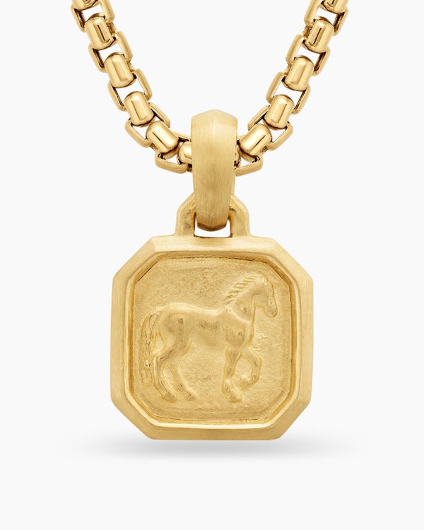 Petrvs® Horse Amulet in 18K Yellow Gold, 13.4mm
