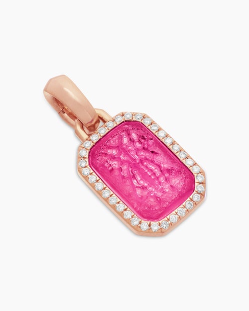 Womens Petrvs® Bee Amulet in 18K Rose Gold with Rubellite and Diamonds, 15mm