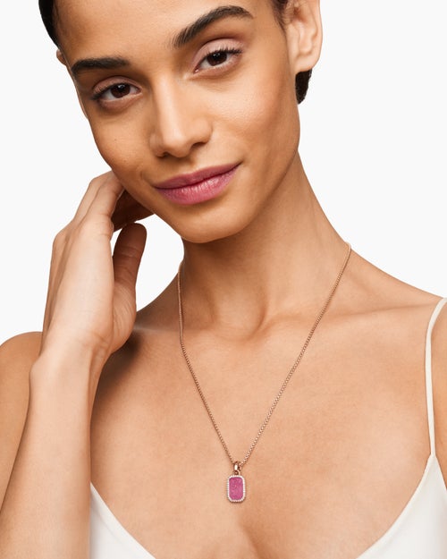 Womens Petrvs® Bee Amulet in 18K Rose Gold with Rubellite and Diamonds, 15mm