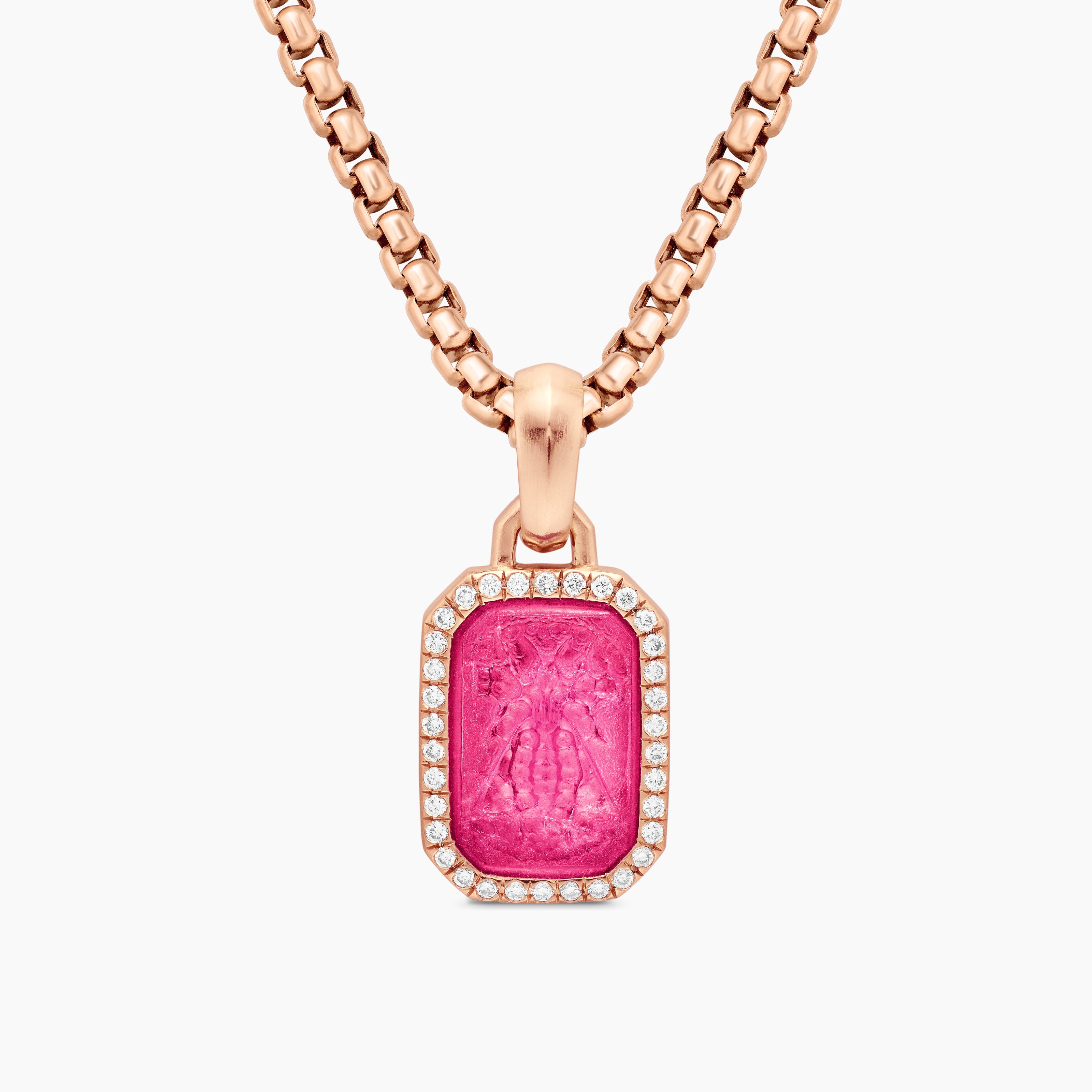 Womens Petrvs&reg; Bee Amulet in 18K Rose Gold with Rubellite and Diamonds, 15mm