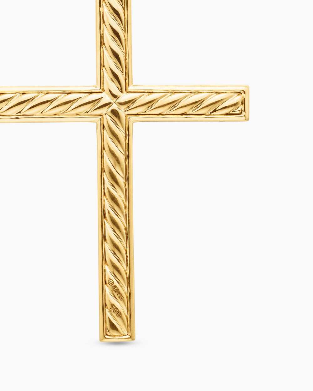 Womens Modern Renaissance® Cross Pendant in 18K Yellow Gold with Diamonds, 34mm