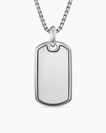 Streamline® Beveled Tag in Sterling Silver with Black Onyx, 35mm