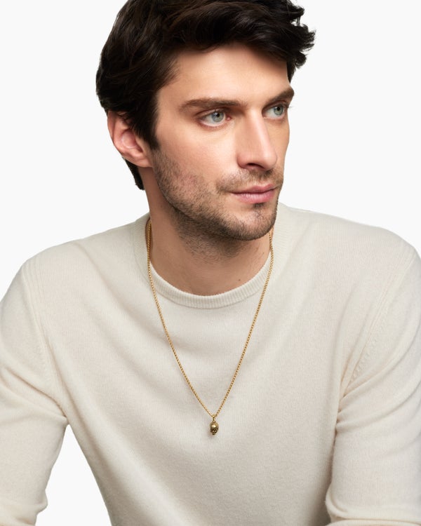 Memento Mori Skull Amulet in 18K Yellow Gold