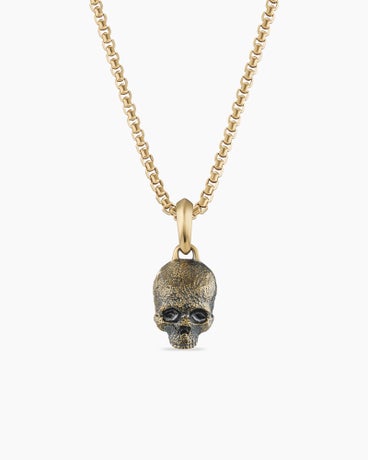 Memento Mori Skull Amulet in 18K Yellow Gold, 16mm