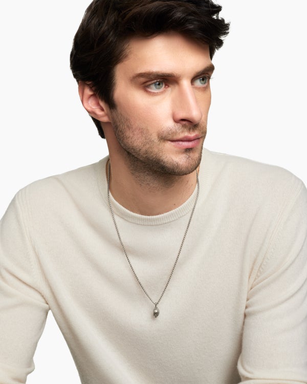 Amulette Crâne Memento Mori en argent sterling, 16 mm