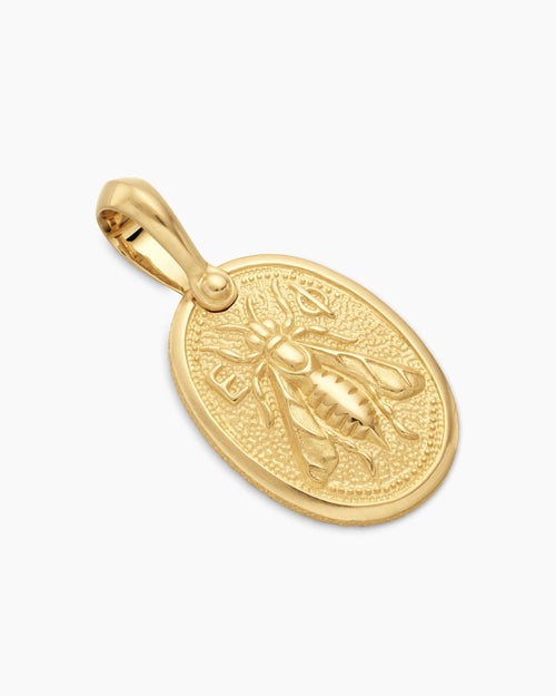 Mens Petrvs® Bee Amulet in 18K Yellow Gold, 17.8mm