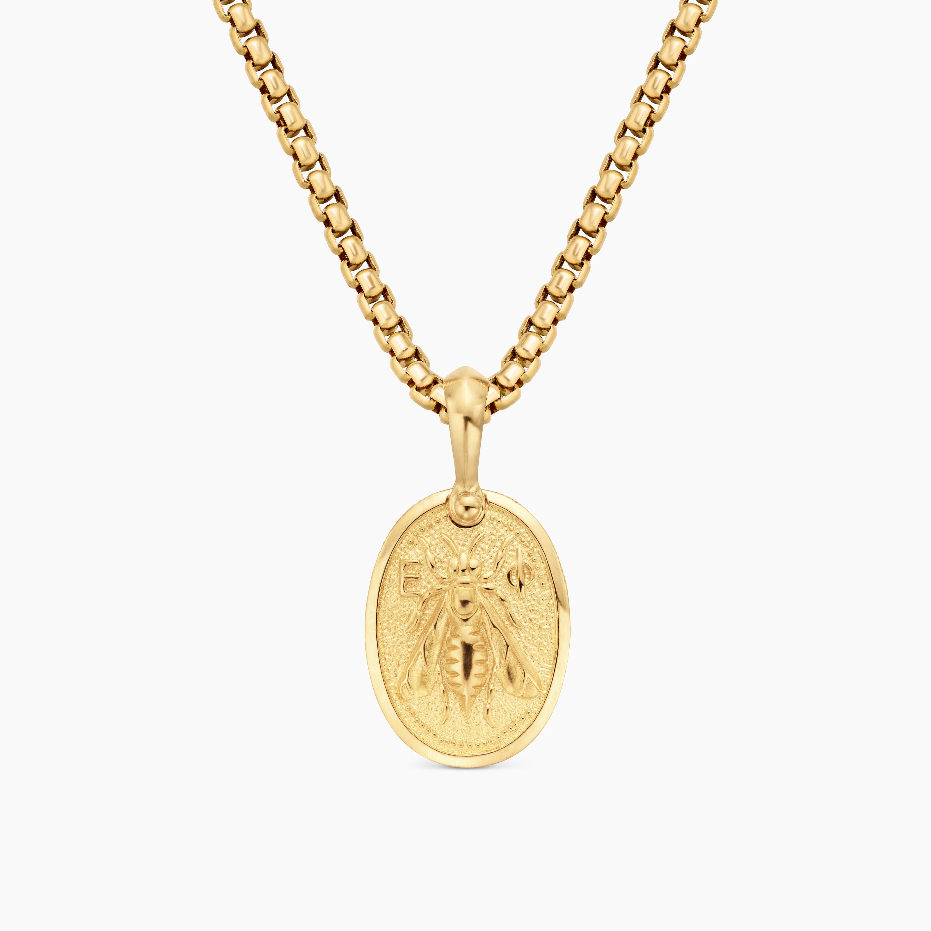 Mens Petrvs&reg; Bee Amulet in 18K Yellow Gold, 17.8mm