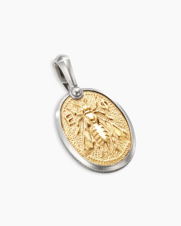 Petrvs® Bee Amulet in Sterling Silver with 18K Yellow Gold, 29mm