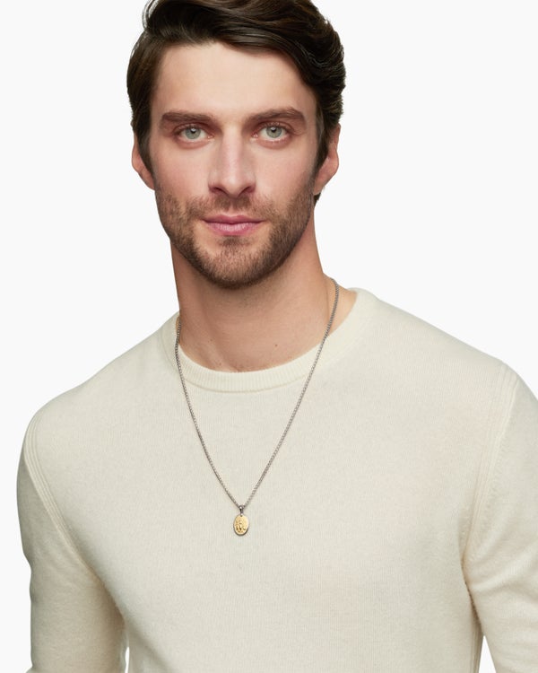 Petrvs® Bee Amulet in Sterling Silver with 18K Yellow Gold, 17.8mm