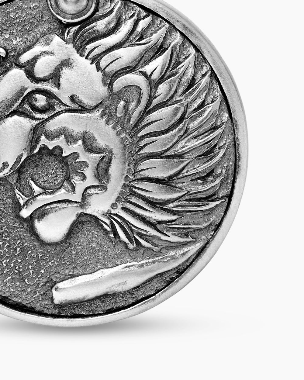 Amulette pièce de monnaie lion Petrvs® en argent sterling, 25 mm hommes
