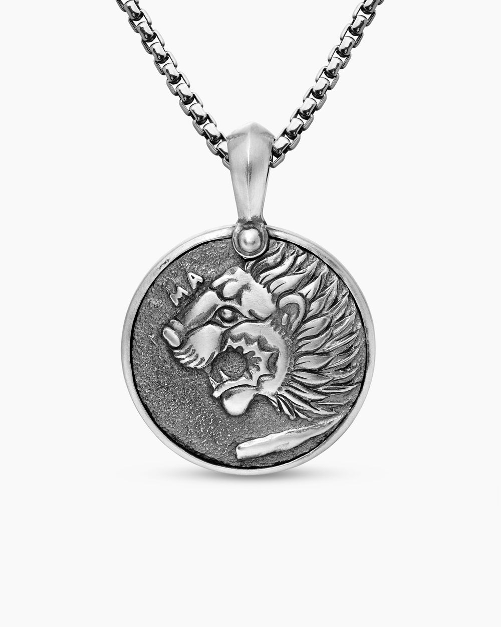 Amulette pièce de monnaie lion Petrvs® en argent sterling, 25 mm hommes