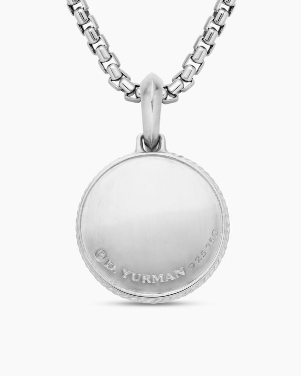 Maritime® Compass Amulet in Sterling Silver with 18K Yellow Gold and Center Diamond, 20mm