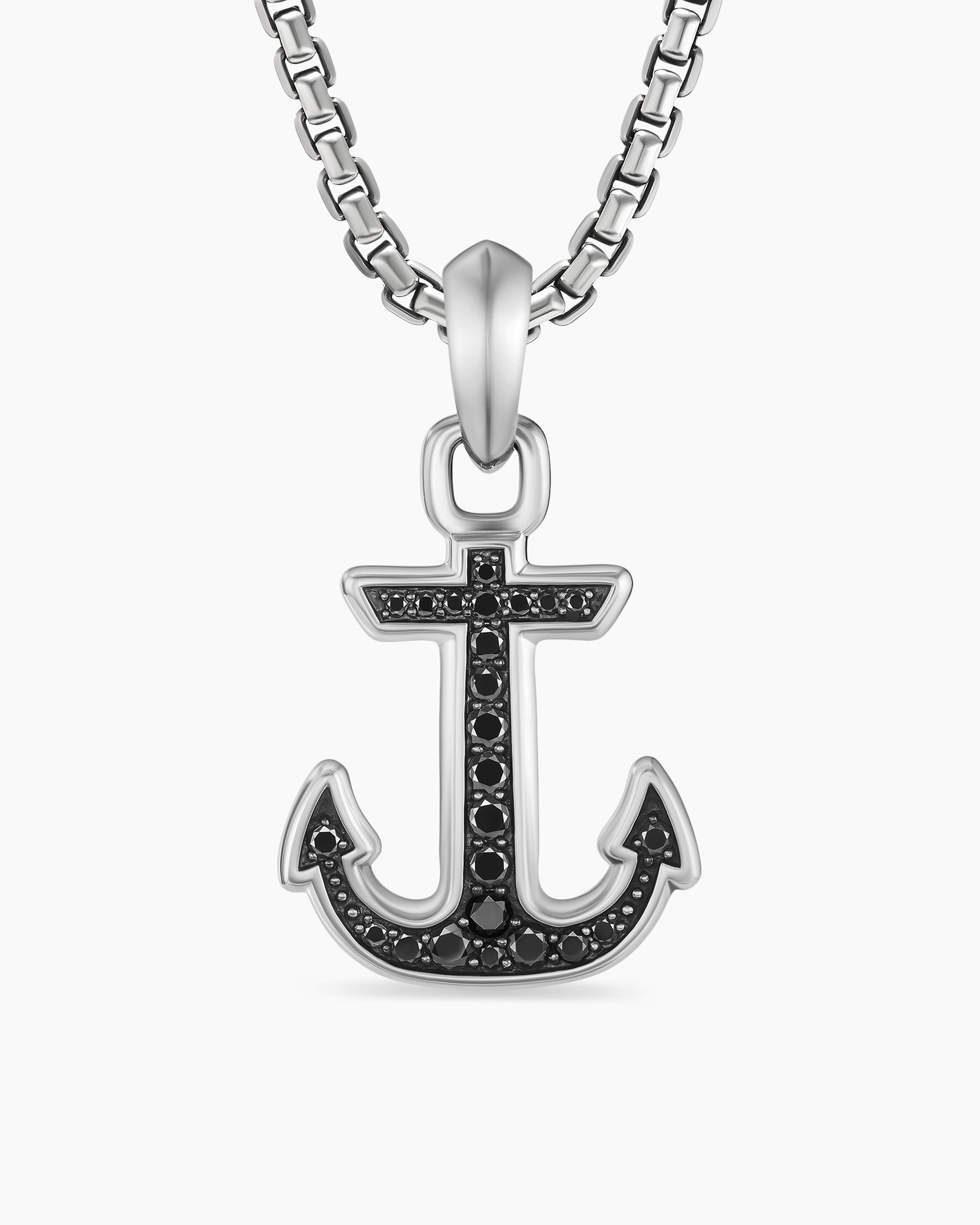 Women Gold Metal Chain Blue Anchor Charm Nautical Fashion Jewelry Necklace  