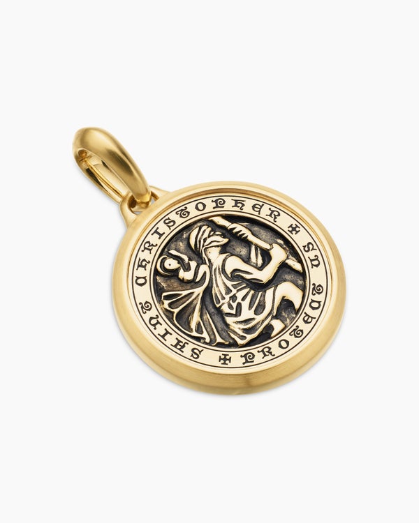 St. Christopher Amulet in 18K Yellow Gold, 26.5mm
