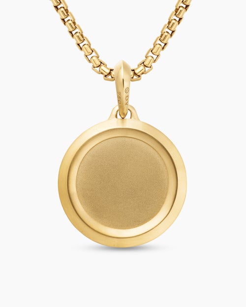 Mens St. Christopher Amulet in 18K Yellow Gold, 26.5mm