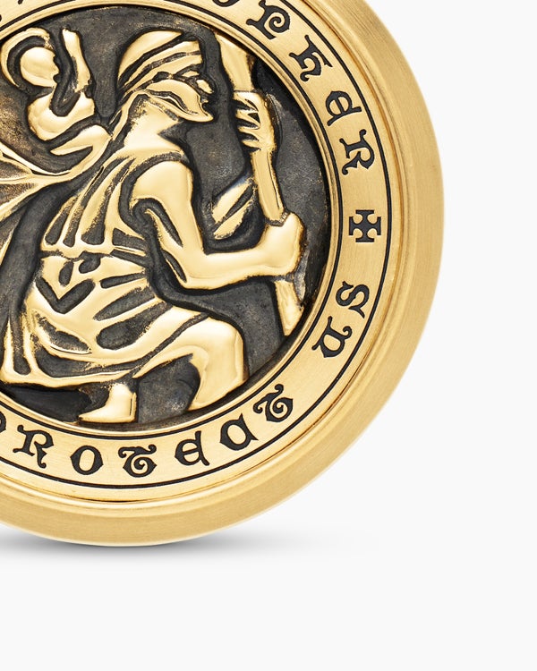St. Christopher Amulet in 18K Yellow Gold, 26.5mm