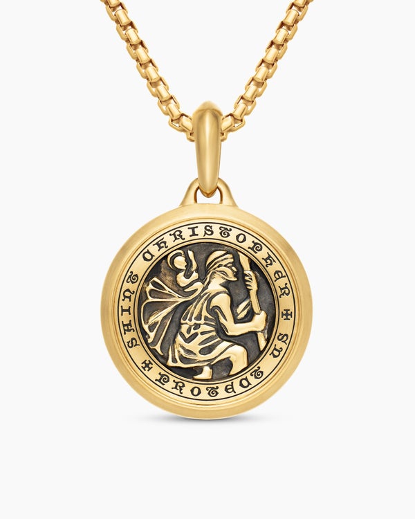 St. Christopher Amulet in 18K Yellow Gold, 26.5mm