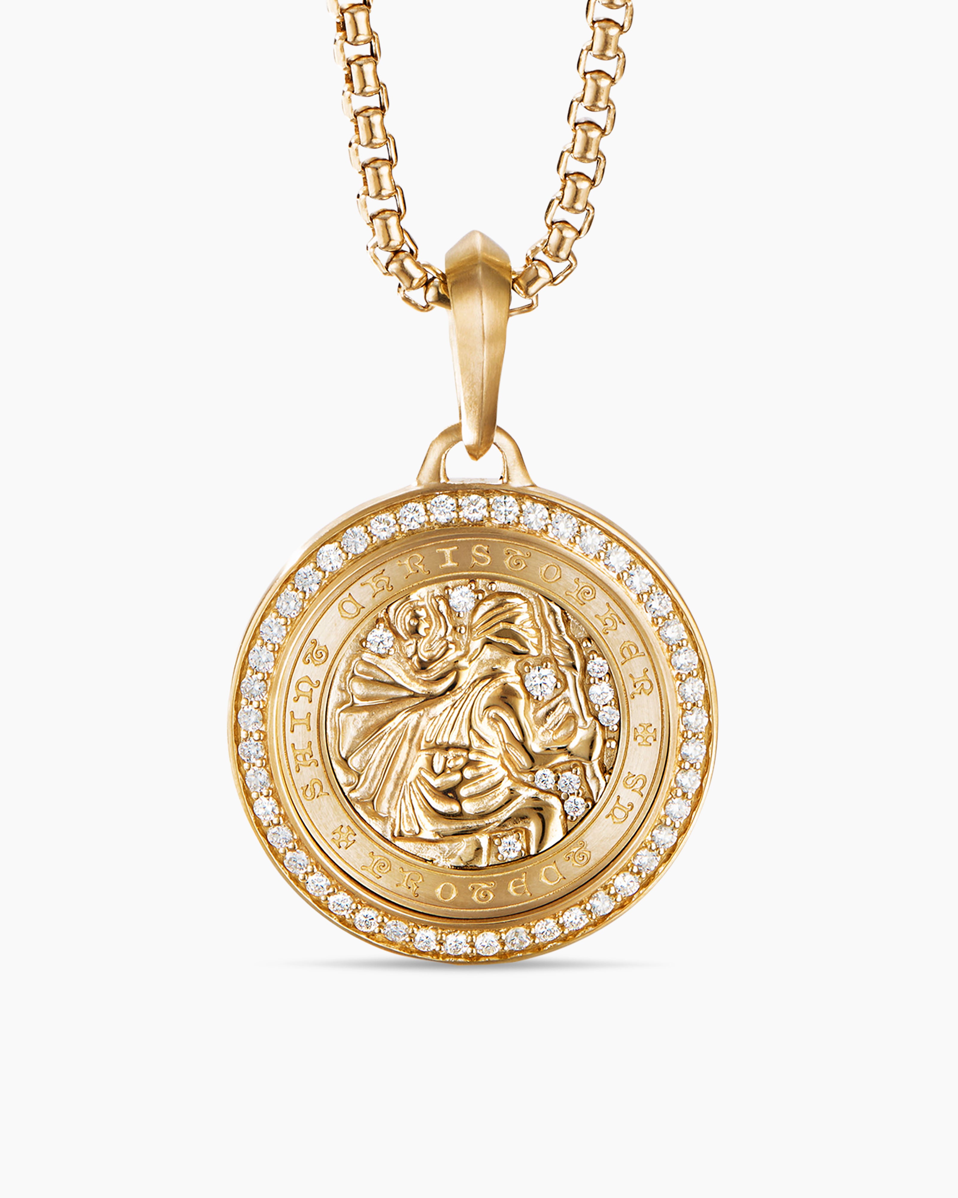 Personalised 9ct Gold St Christopher Necklace | Hurleyburley