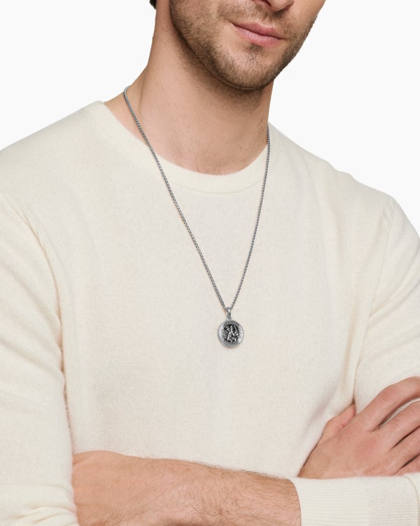 St. Christopher Amulet in Sterling Silver, 26.5mm