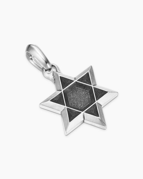 Mens Star of David Amulet in Sterling Silver, 23mm