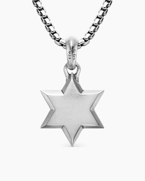 Mens Star of David Amulet in Sterling Silver, 23mm
