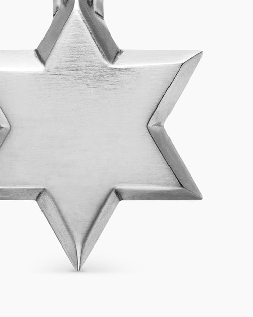 Mens Star of David Amulet in Sterling Silver, 23mm