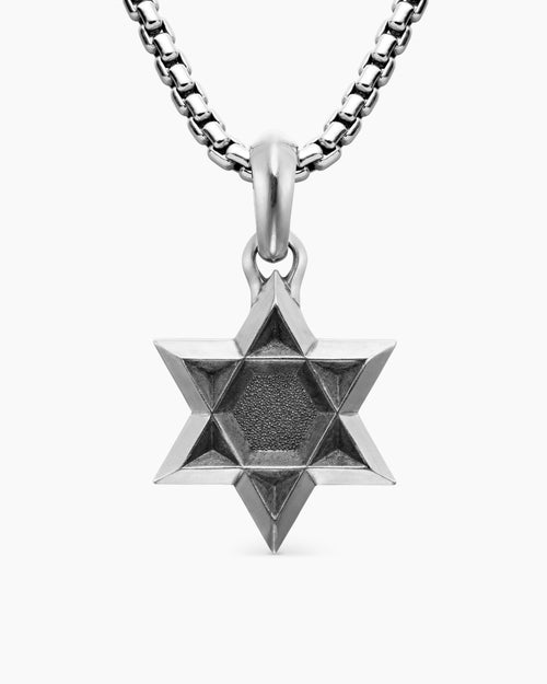 Mens Star of David Amulet in Sterling Silver, 23mm