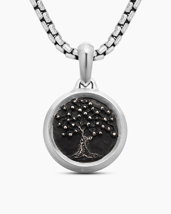 Tree of Life Amulet in Sterling Silver with Bronze, 22.8mm