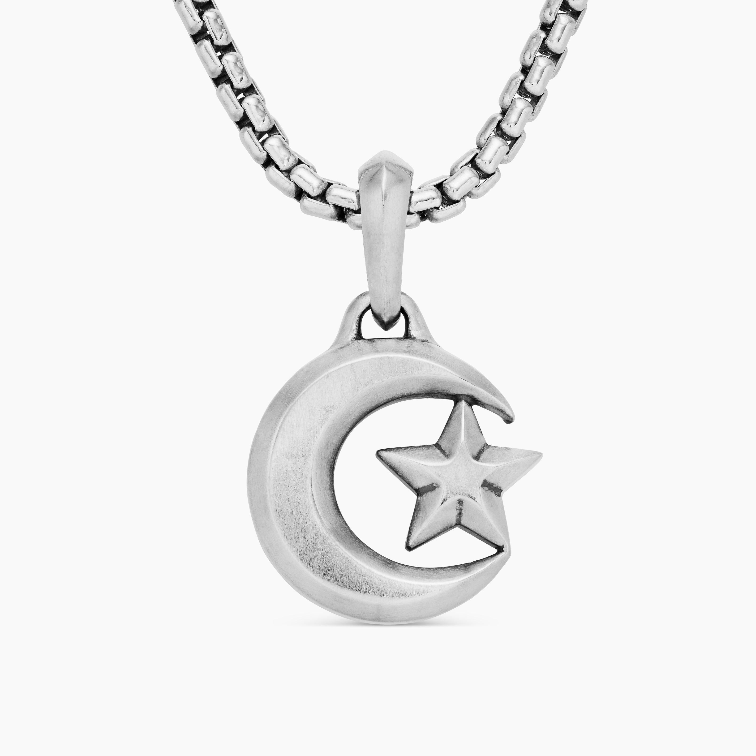 Amulette &Eacute;toile et croissant de lune en argent sterling, 17,2 mm hommes 