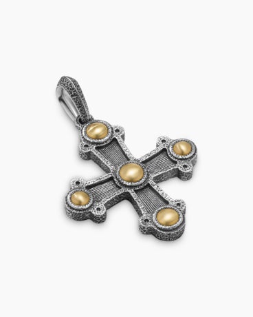Shipwreck Cross Amulet  in Sterling Silver with 18K Yellow Gold, 44mm