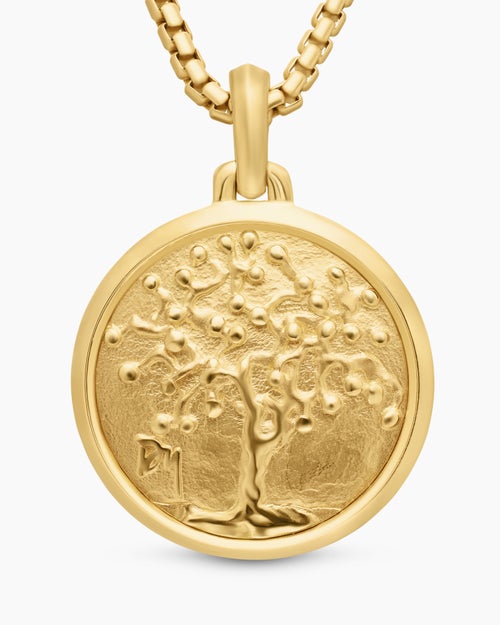 Womens Petrvs® Tree of Life Amulet in 18K Yellow Gold, 29mm