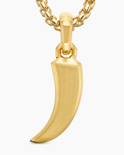 Womens Petrvs® Claw Amulet in 18ct Yellow Gold with Emeralds, 20mm