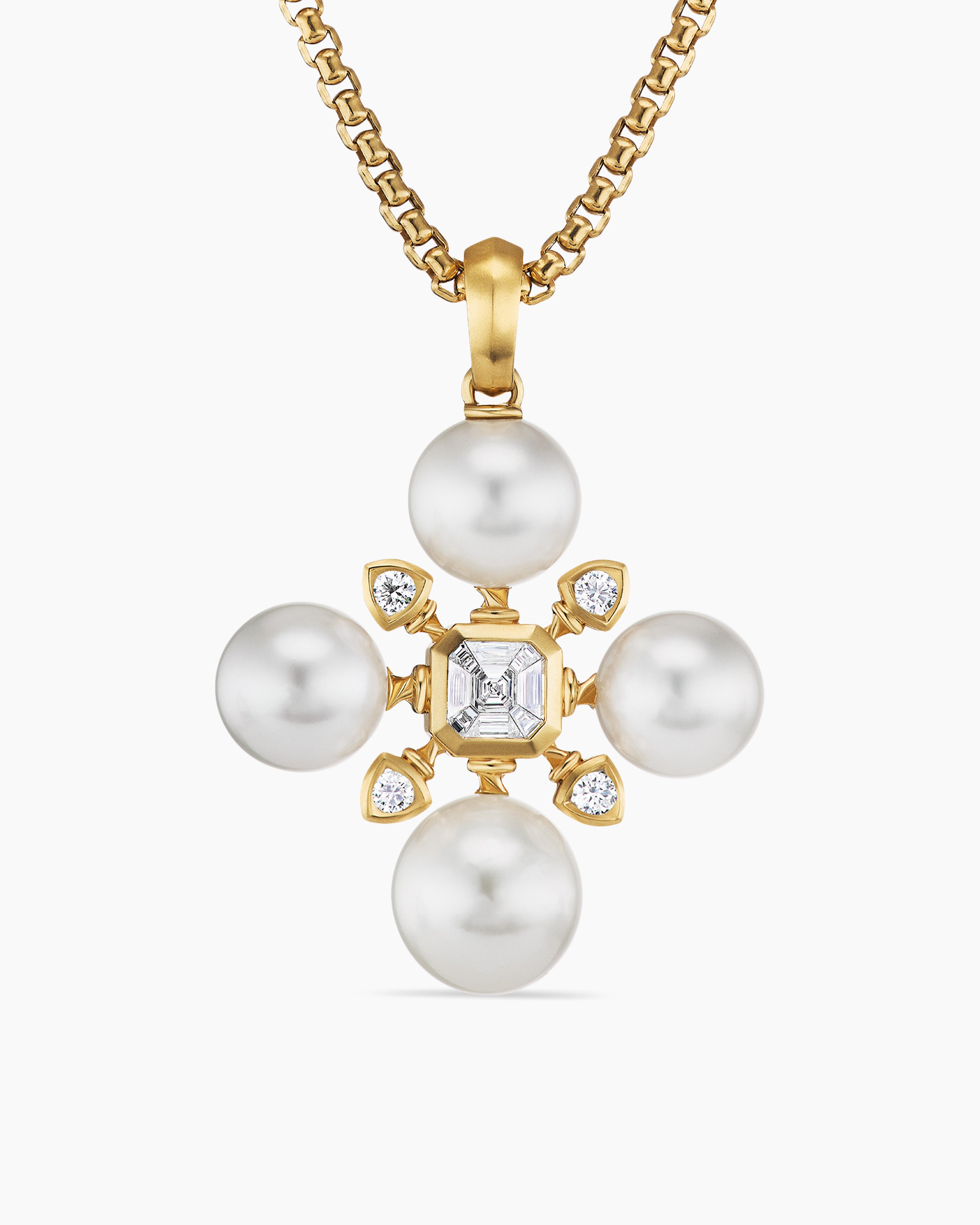 David Yurman Renaissance Pearl Pendant with 18K Yellow Gold and Diamonds