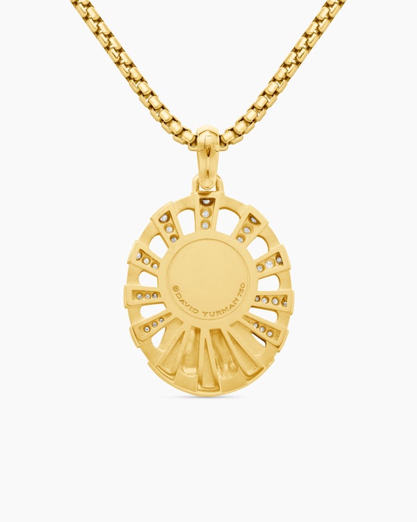 Madonna Amulet in 18K Yellow Gold with Diamonds, 29mm