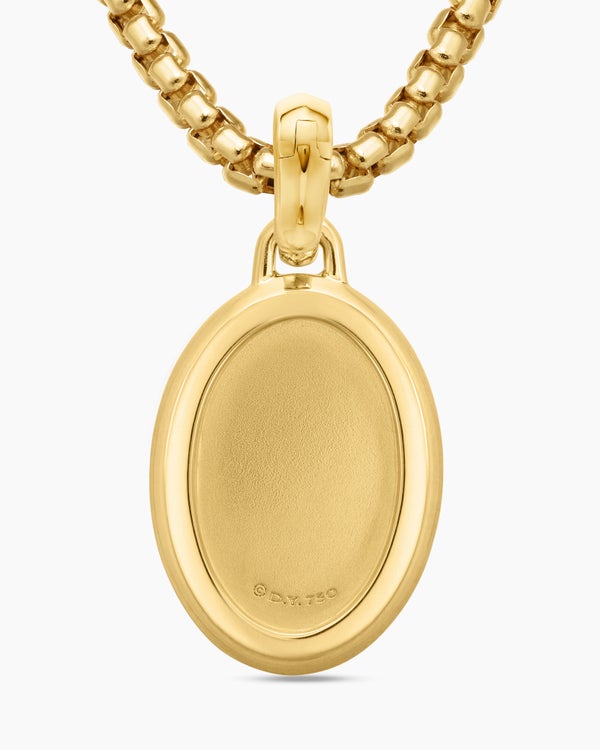 St. Francis Amulet in 18K Yellow Gold with Diamonds, 18.8mm