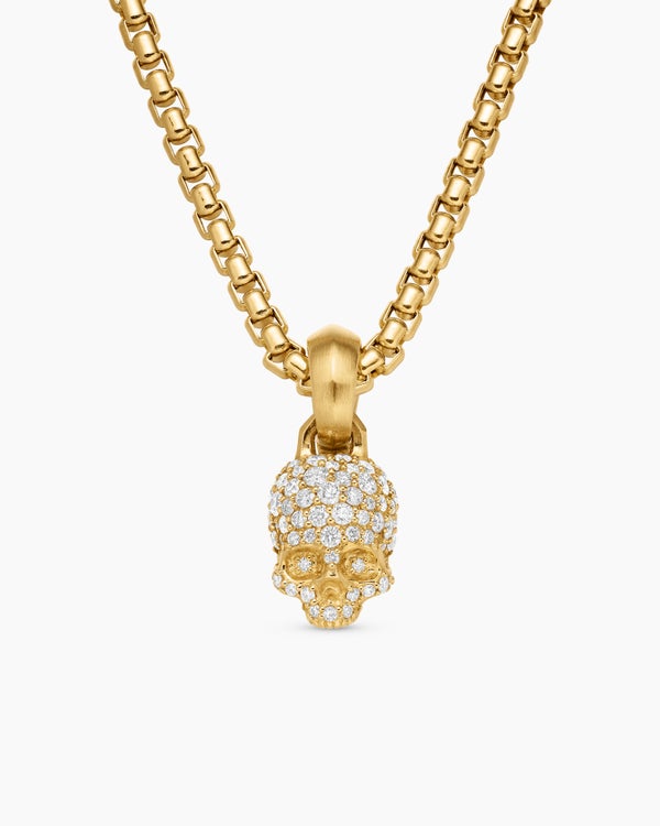 david van hagen Skull Amulet Full Pavé Diamonds and 18K Yellow Gold 14mm