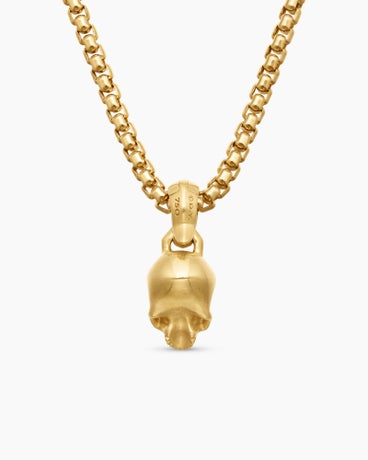 Skull Amulet in 18K Yellow Gold with Diamonds, 19.3mm