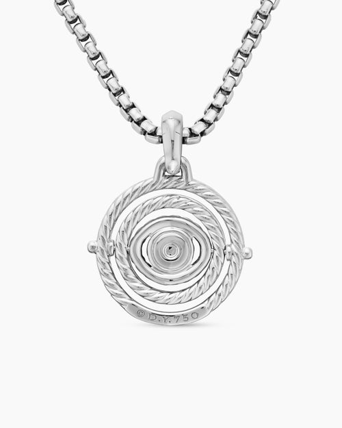 Womens Evil Eye Mobile Amulet in 18K White Gold with Pavé Blue Sapphires and Diamonds, 20.5mm