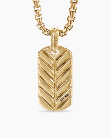 Pavé Tag in 18K Yellow Gold with Diamonds, 21mm