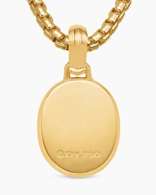 Womens Petrvs® Scarab Amulet in 18ct Yellow Gold with Black Mother of Pearl and Diamonds, 16.3mm