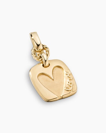 SY Heart Amulet in 18K Yellow Gold, 15mm
