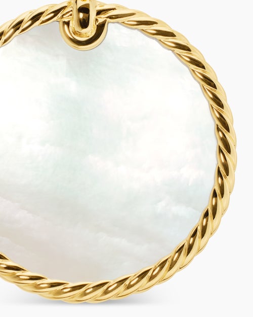 Womens DY Elements® Disc Pendant in 18K Yellow Gold with Black Onyx Reversible to Mother of Pearl, 32mm