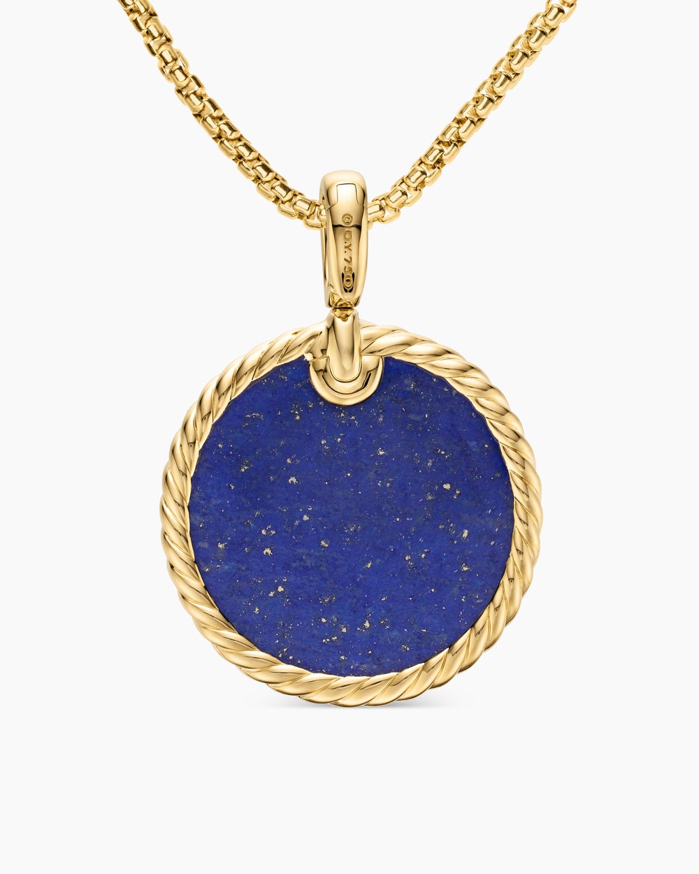 Pendentif disque DY Elements® en or jaune 18 carats avec lapis-lazuli, 24 mm femmes