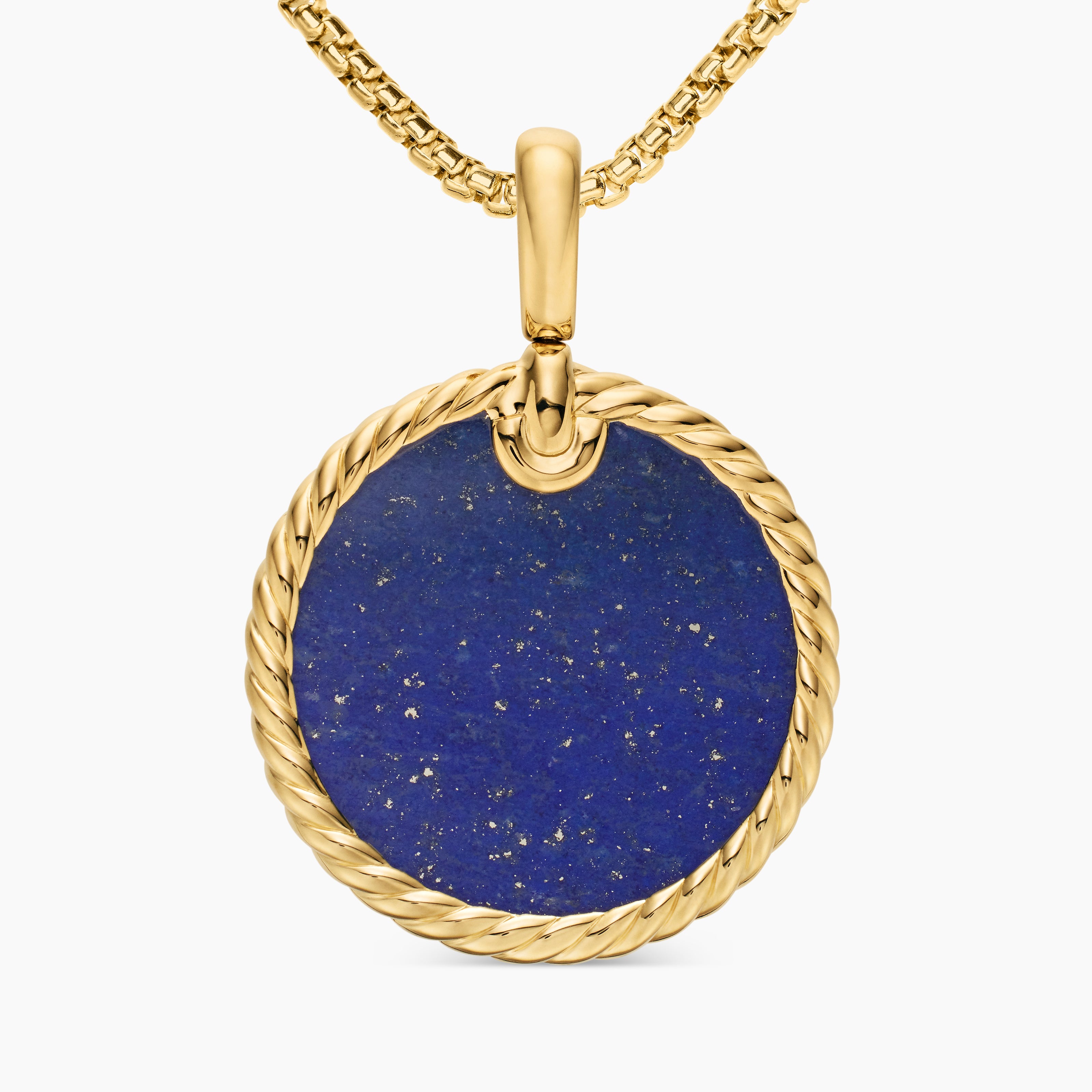 Pendentif disque DY Elements&reg; en or jaune 18 carats avec lapis-lazuli, 24 mm femmes 