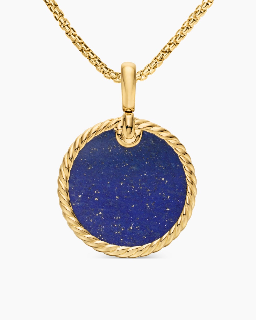 Pendentif disque DY Elements® en or jaune 18 carats avec lapis-lazuli, 24 mm femmes