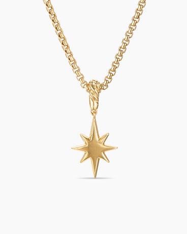 North Star Amulet in 18K Yellow Gold with Diamonds, 15mm