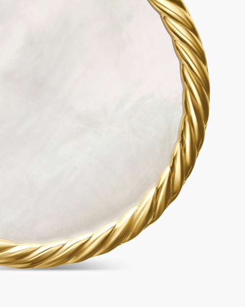 Womens DY Elements® Disc Pendant in 18K Yellow Gold with Mother of Pearl and Diamond Rim, 24mm