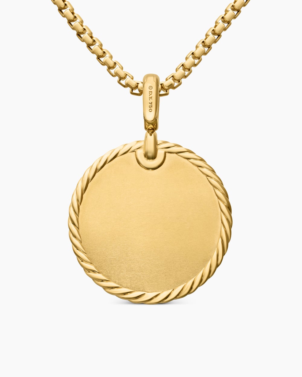 Womens DY Elements® Disc Pendant in 18K Yellow Gold with Diamonds, 24mm