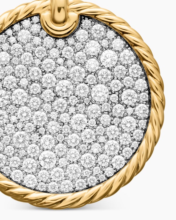 DY Elements® Disc Pendant in 18K Yellow Gold with Diamonds, 24mm