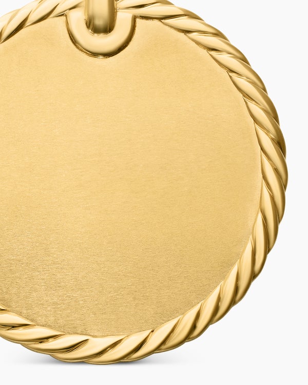 DY Elements® Disc Pendant in 18K Yellow Gold with Diamonds, 24mm